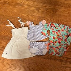 Baby Girl Ruffle Butt Bathing Suits and Ralph Lauren Cover Up